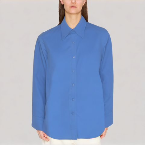 Klein Blue Loose Fit Long Sleeved Shirt