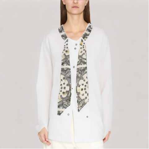 V Neck Solid Color Long Sleeved Shirt