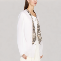 V Neck Solid Color Long Sleeved Shirt