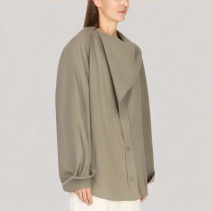 Casual Swing Collar Long Sleeved Shirt