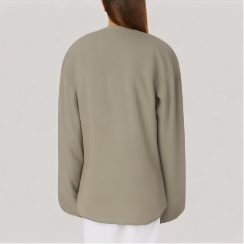 Casual Swing Collar Long Sleeved Shirt