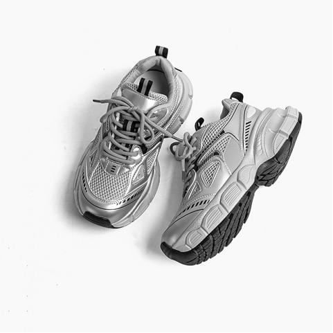 Silver Versatile Thick Sole Sneakers Silver Versatile Thick Sole Sneakers
