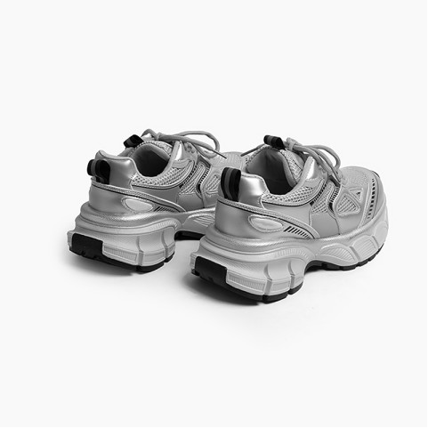 Silver Versatile Thick Sole Sneakers Silver Versatile Thick Sole Sneakers