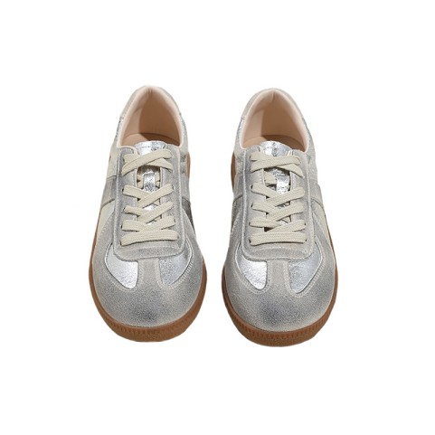 Silver Genuine Leather Casual Shoes