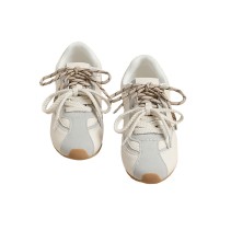 Contrast Color Genuine Leather Flats